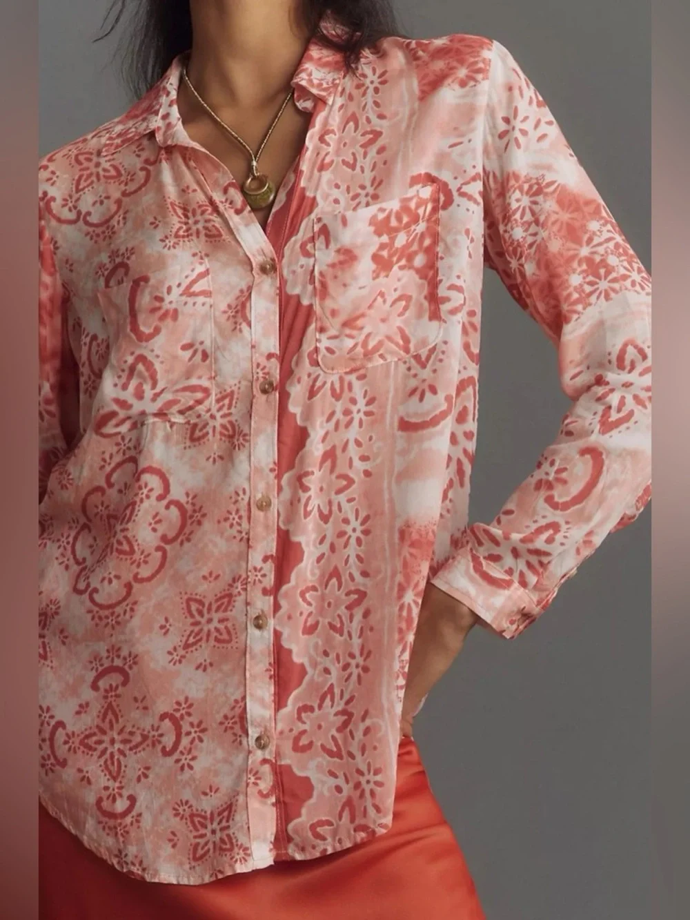 Pilcro Anthropologie Romy Relaxed Buttondown Medium - Picture 2 of 9